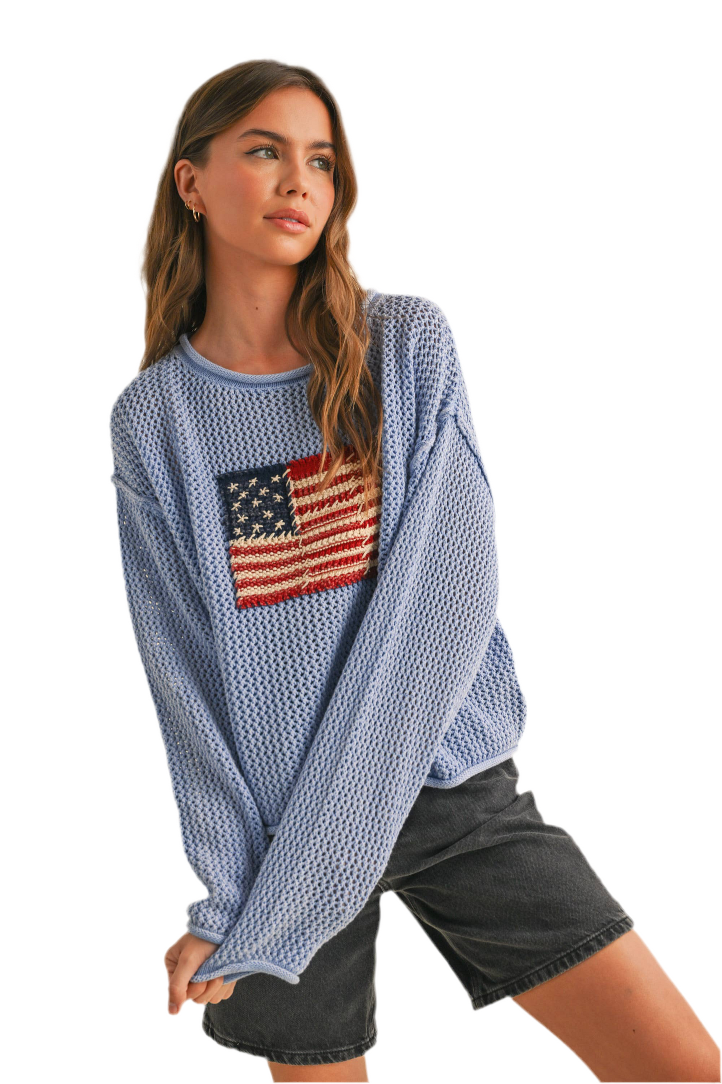 FLAG KNITTED SWEATER TOP