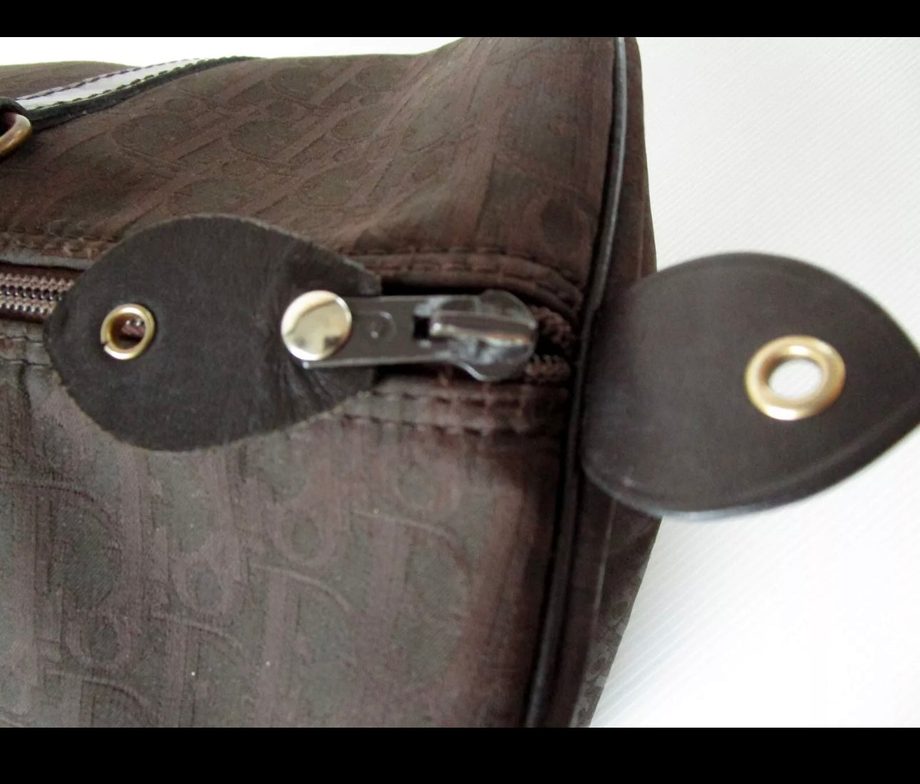 Christian Dior Vintage Boston Bag Dark Brown Mini Duffel