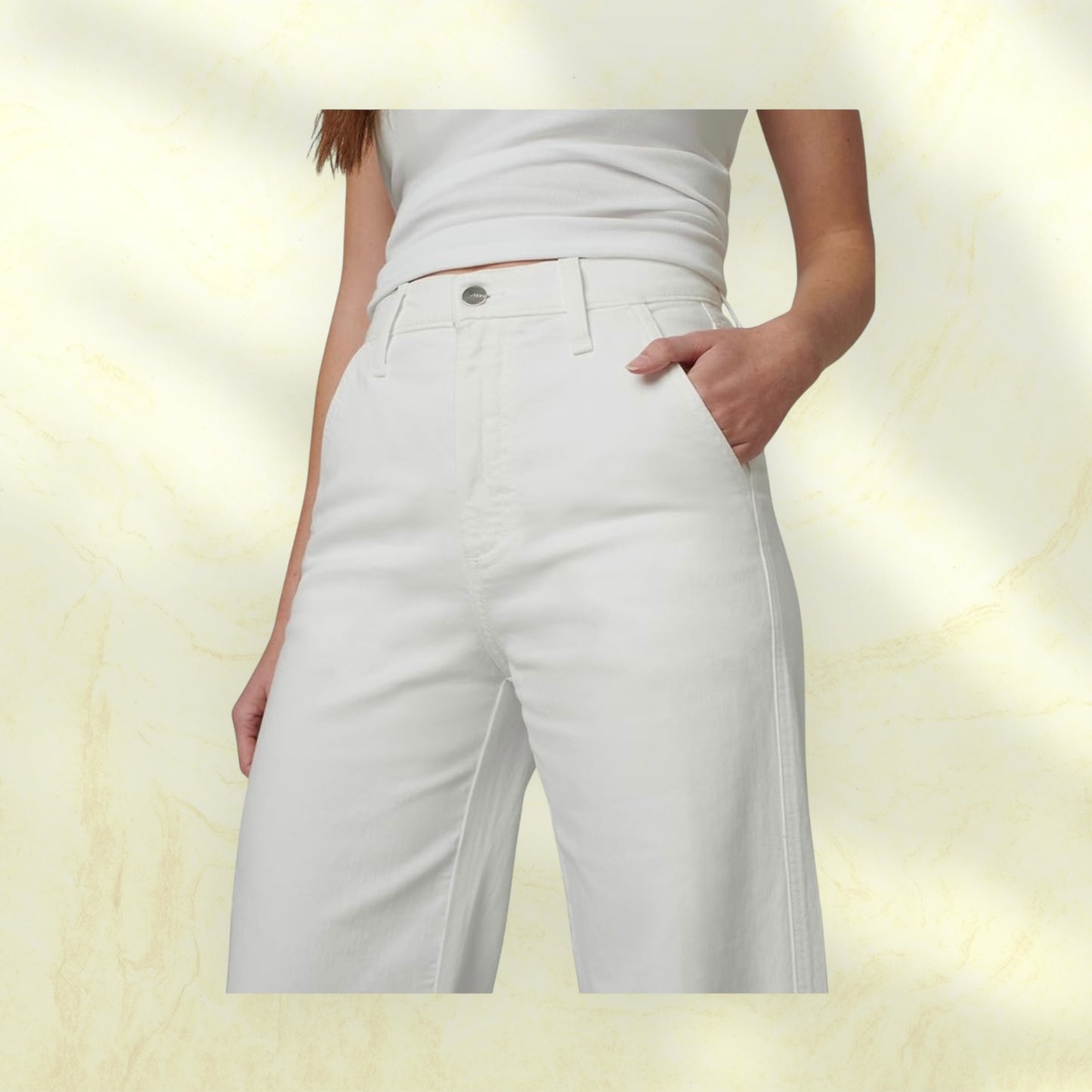 The Trixie High-Rise Wide Leg Optic White Denim Trouser - Joe’s