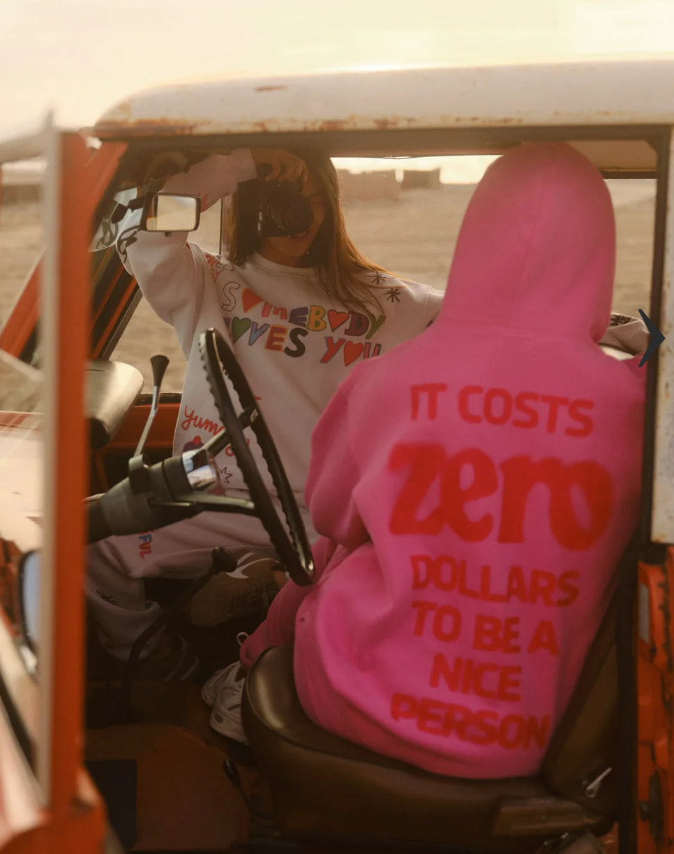 It Costs $0 To Be A Nice Person® Pink Hoodie