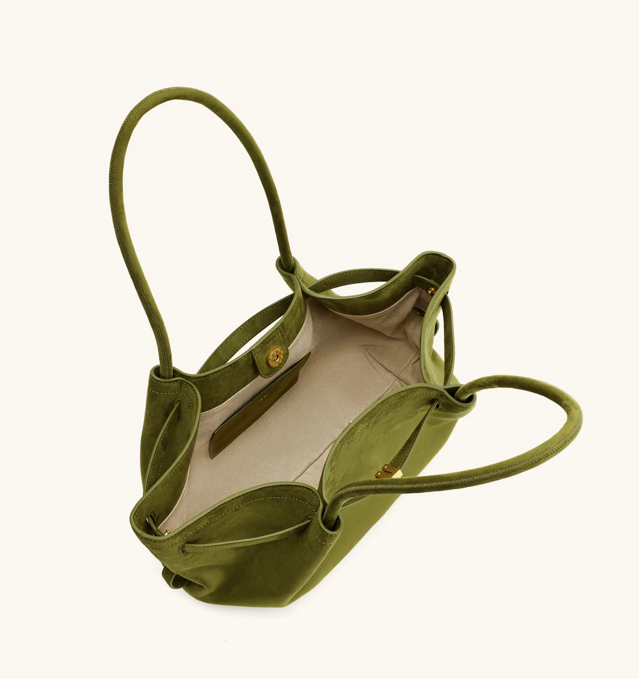 Hana Wide Faux Suede Tote Bag| Olive Green