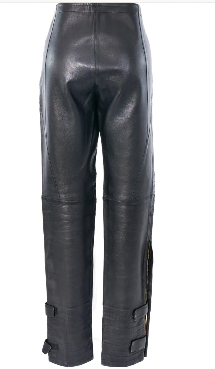 Gucci Vintage Leather Straight Leg Pant