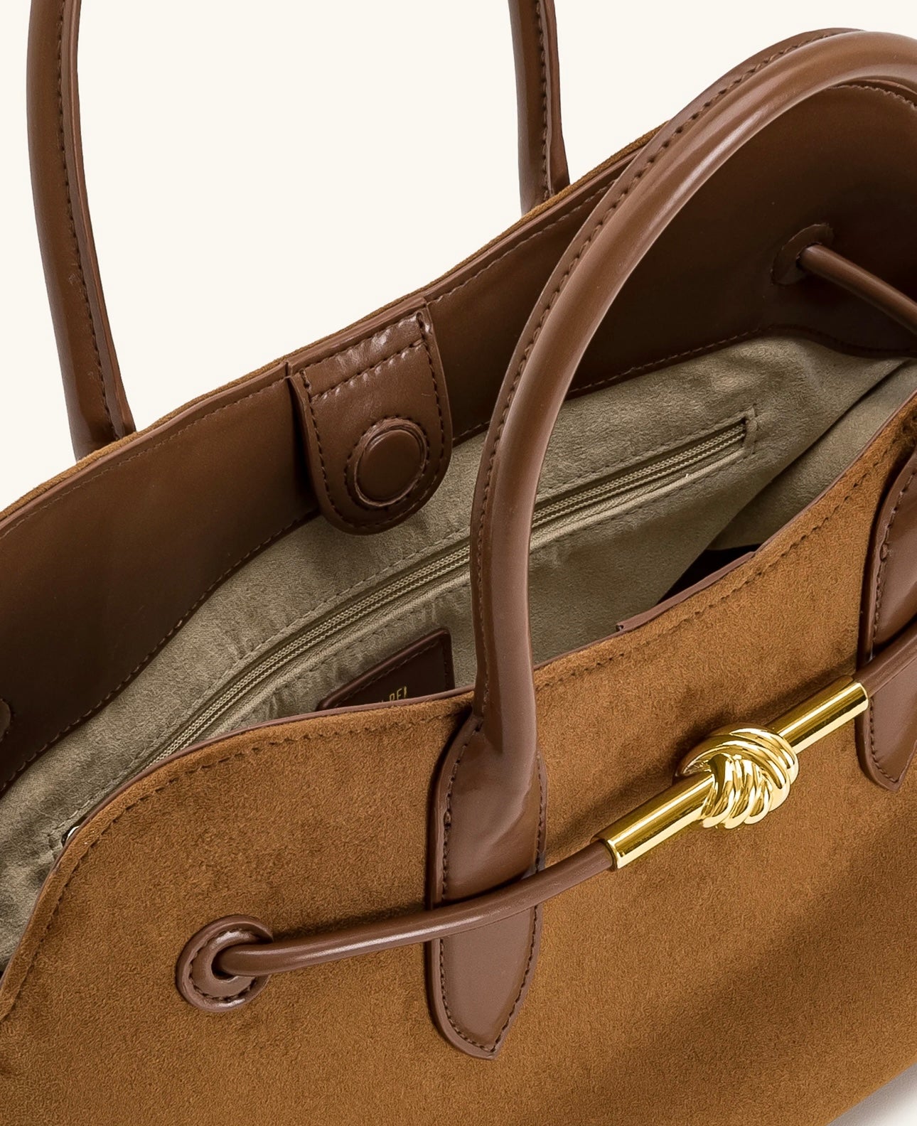 Adele Metal Rope Knot Tote Bag| Caramel Brown