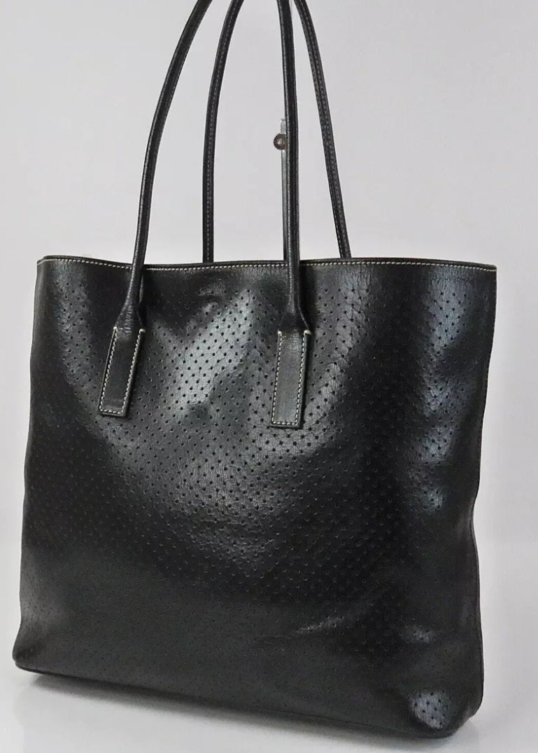 Prada black leather tote