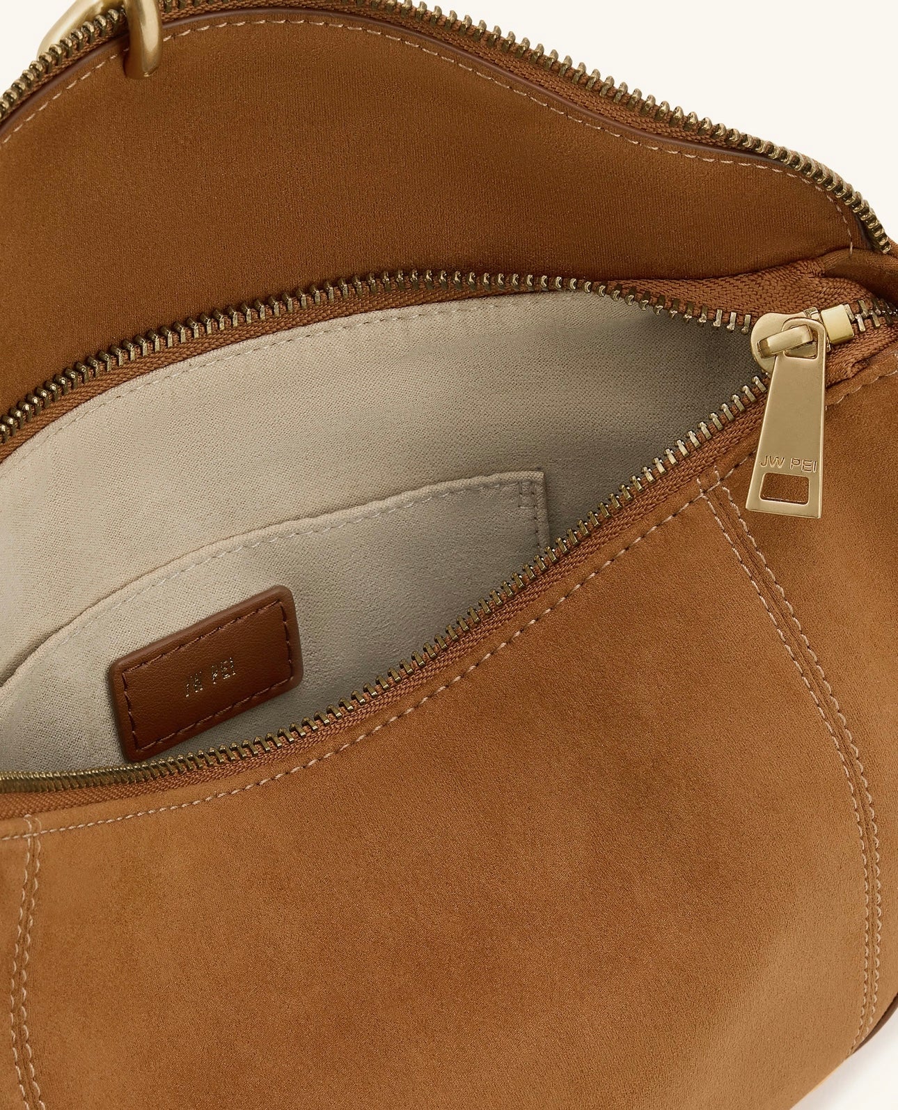 Jayla Faux Suede Metal Pendant Embellishment Shoulder Bag| Brown