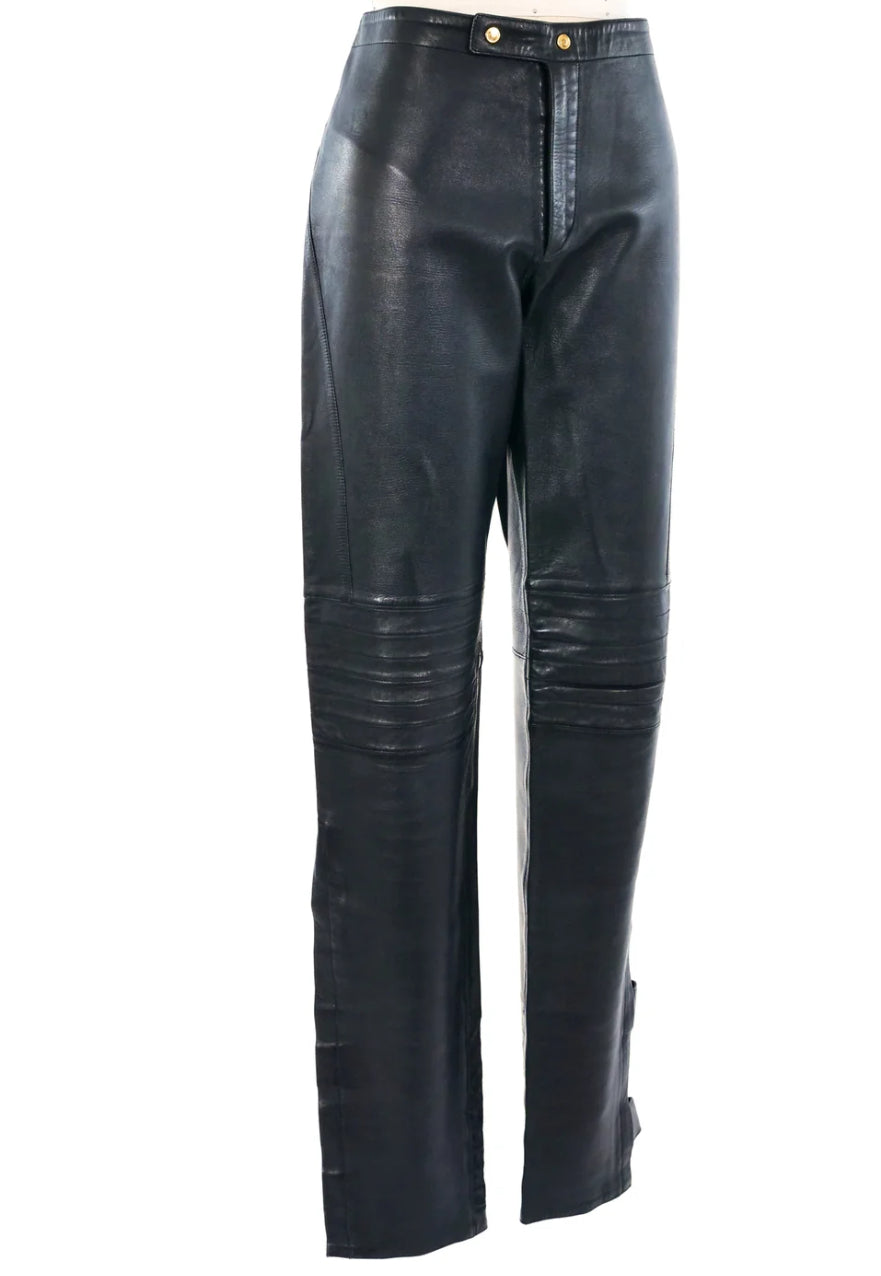 Gucci Vintage Leather Straight Leg Pant