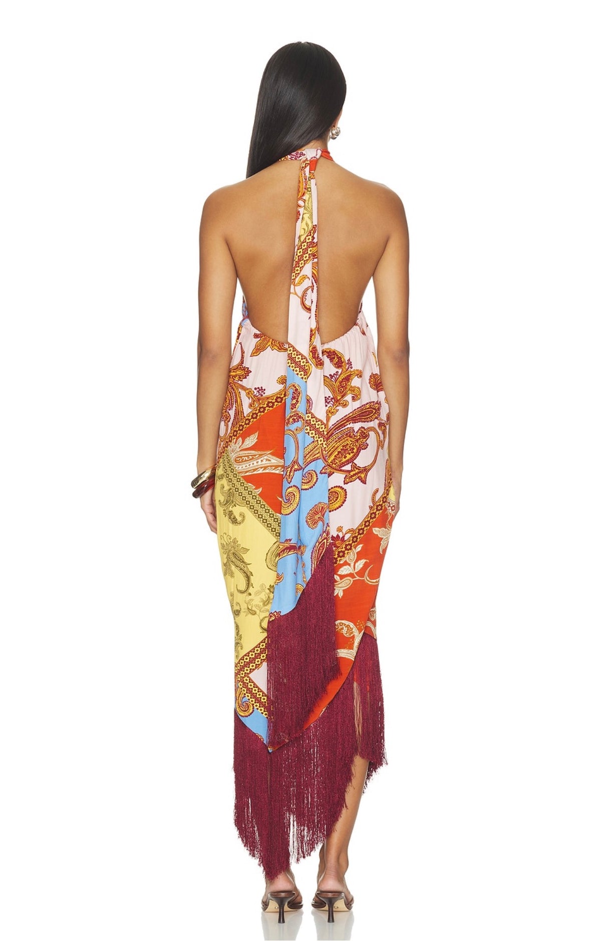 Tie Sash Long Dress in Multi