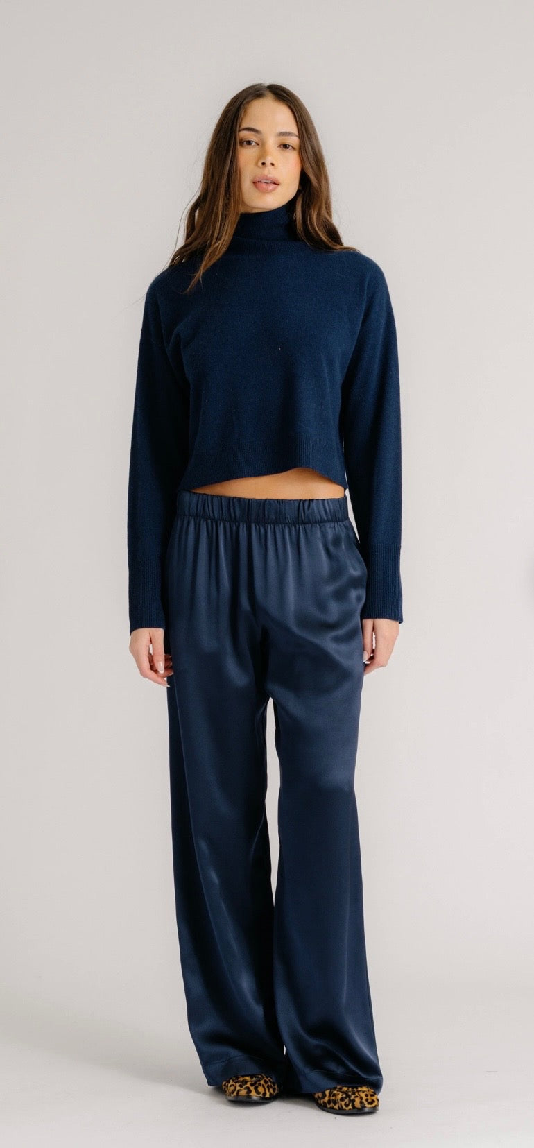 Brynn Wide Leg Silk Pant - Sablyn