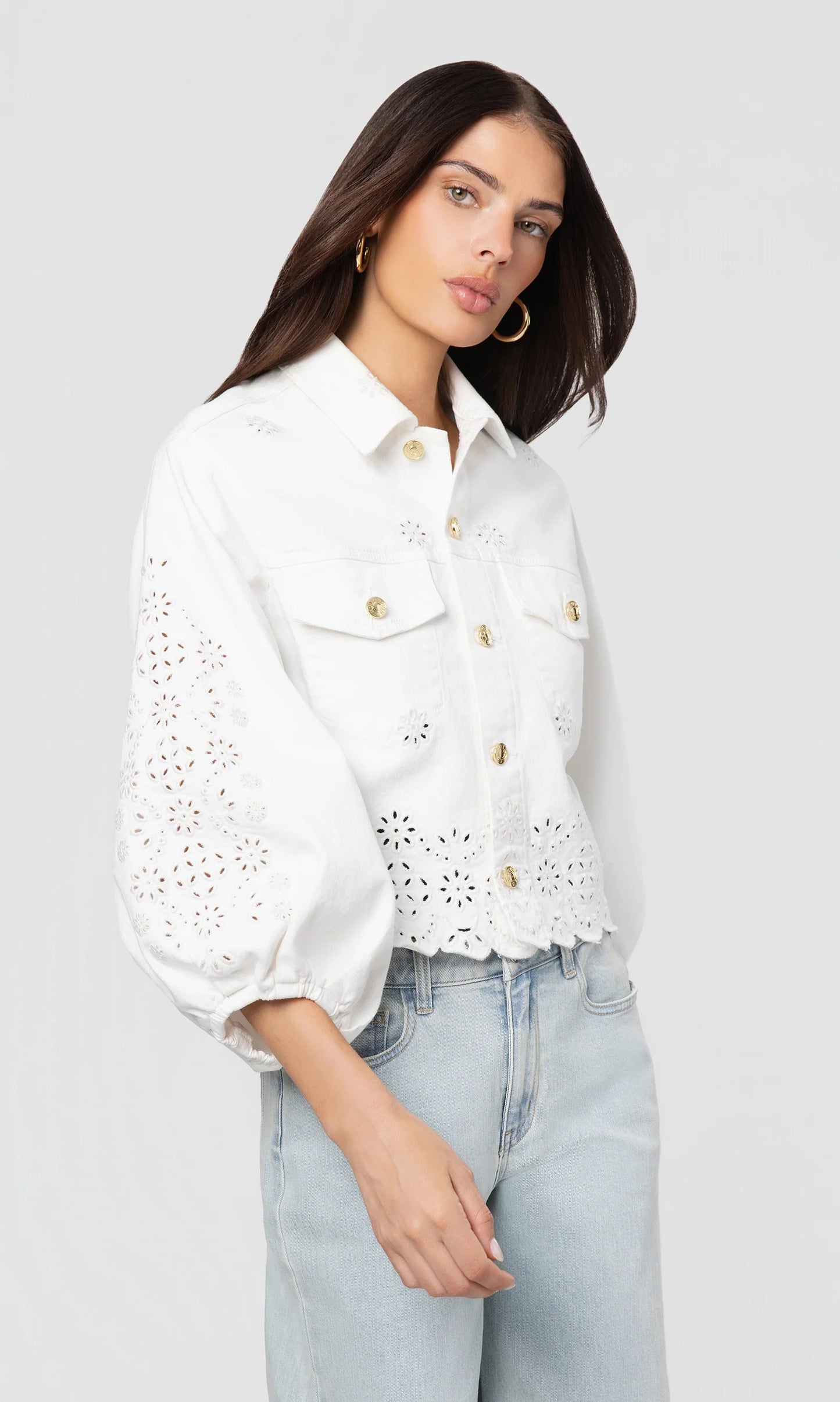 LUMERE EMBROIDERED DENIM JACKET
