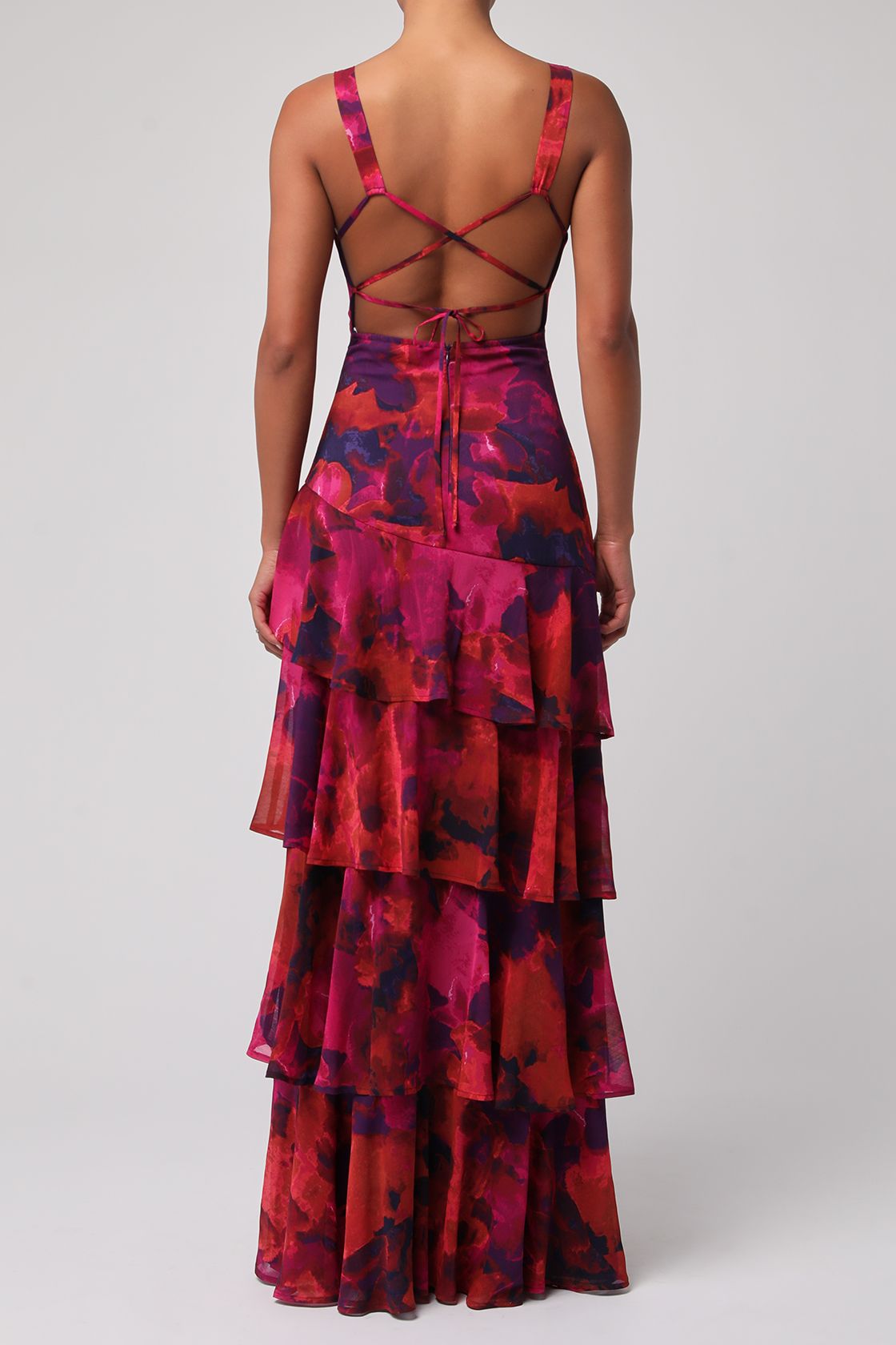 Mogen Tiered Chiffon Maxi Dress