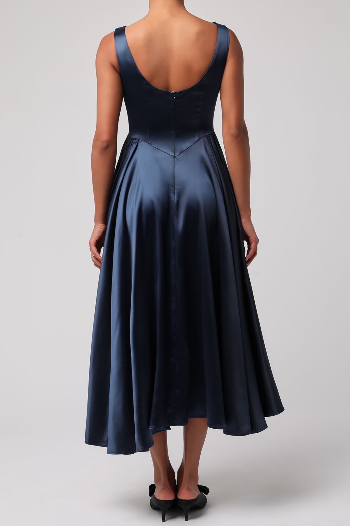 Blanche Heavy Satin Midi Dresd