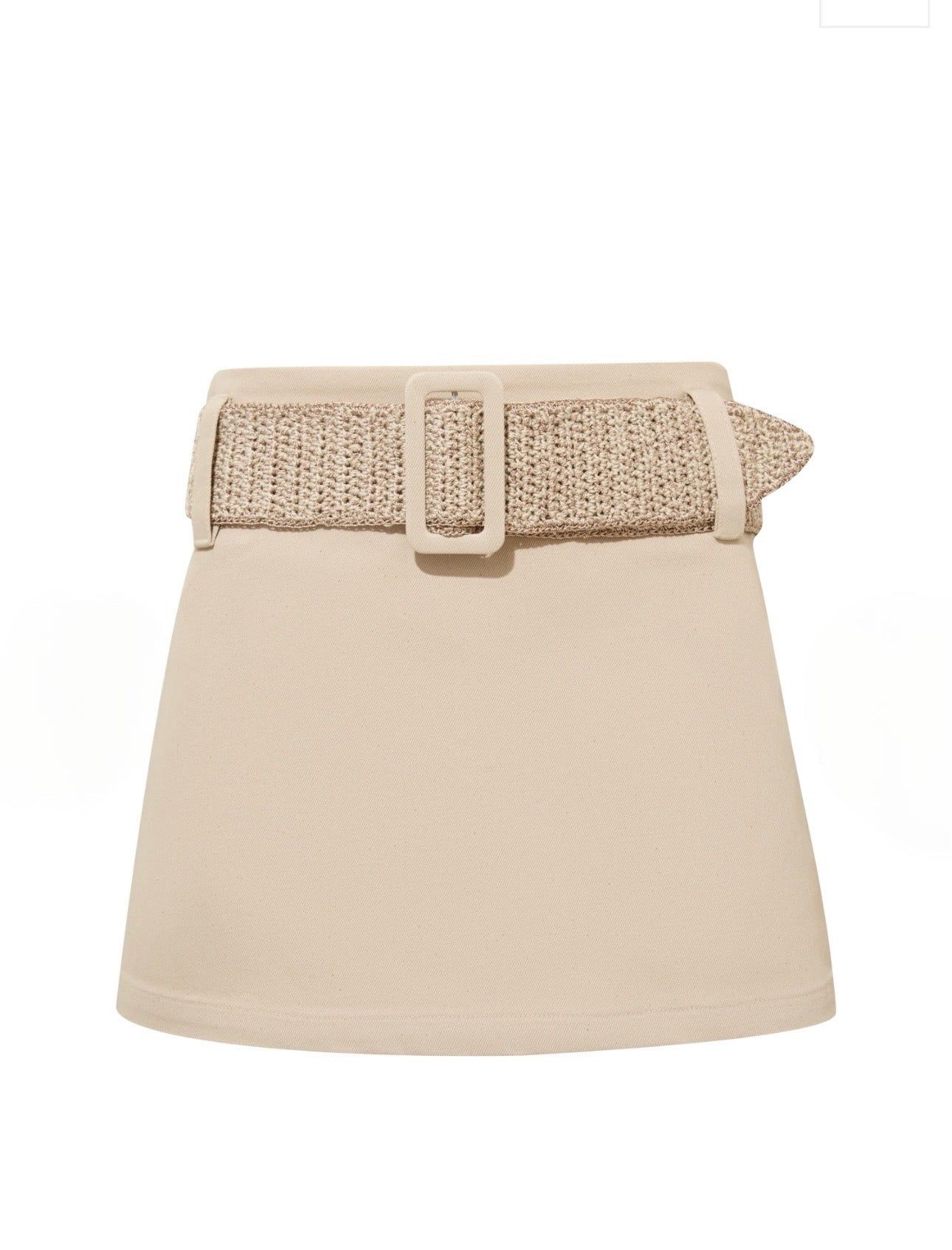 Alba Belted Khaki Denim Skirt - My Beachy Side