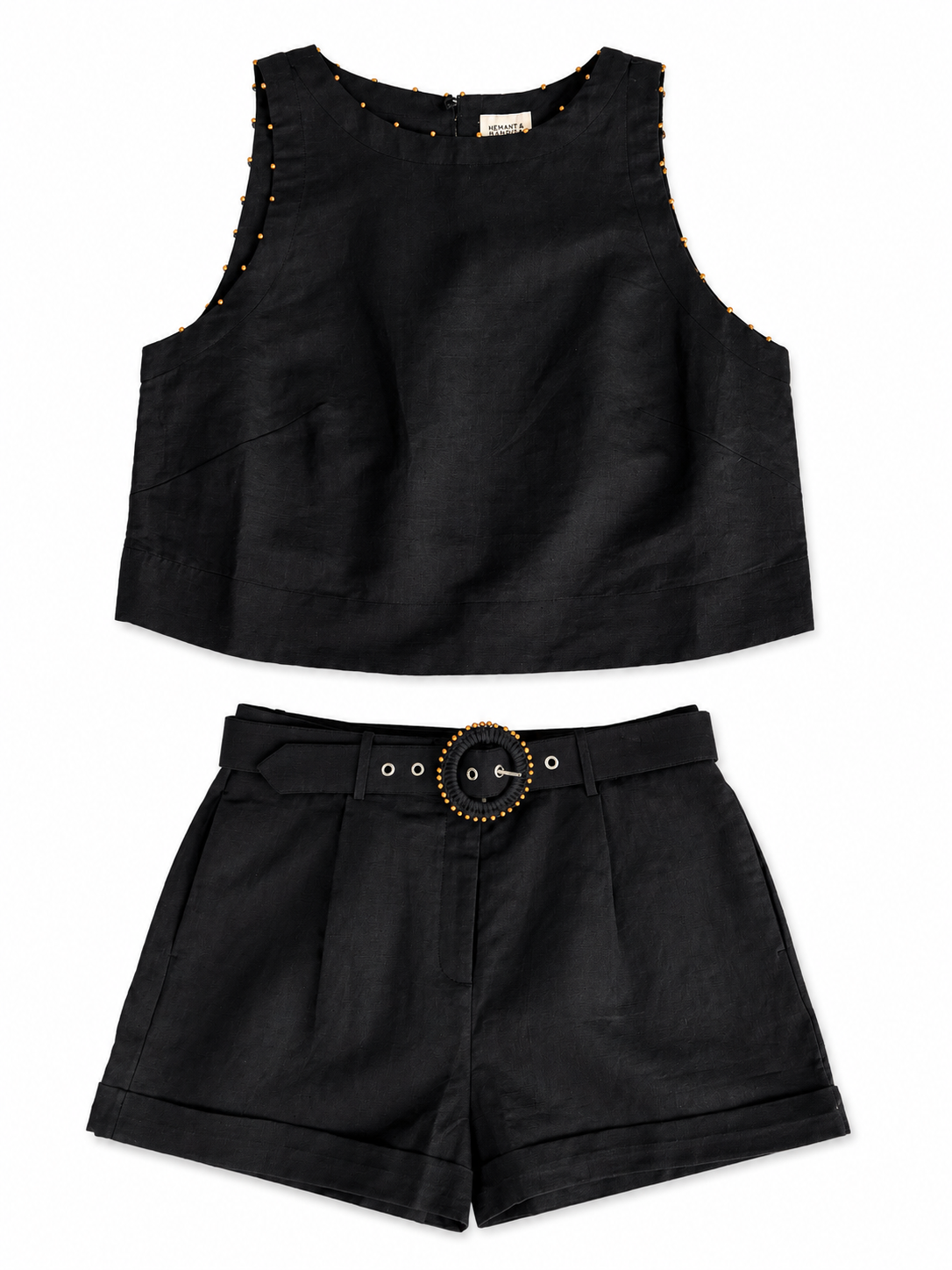 Button Detail Crop Top