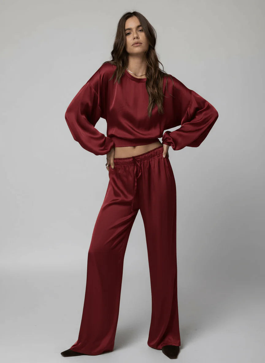 Silky Pacific Long Sleeve Deep Cherry- Stillwater