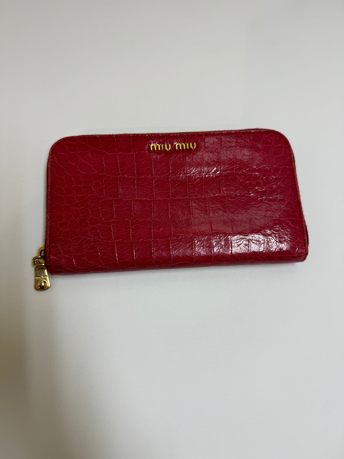 Miu Miu Red Leather Long Wallet