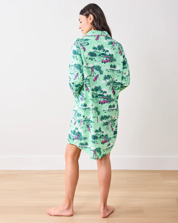 Sleep Shirt in Golf Toile - Print Fresh