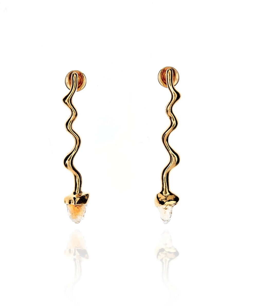 Curves Earrings with Citrine stones - Zambia