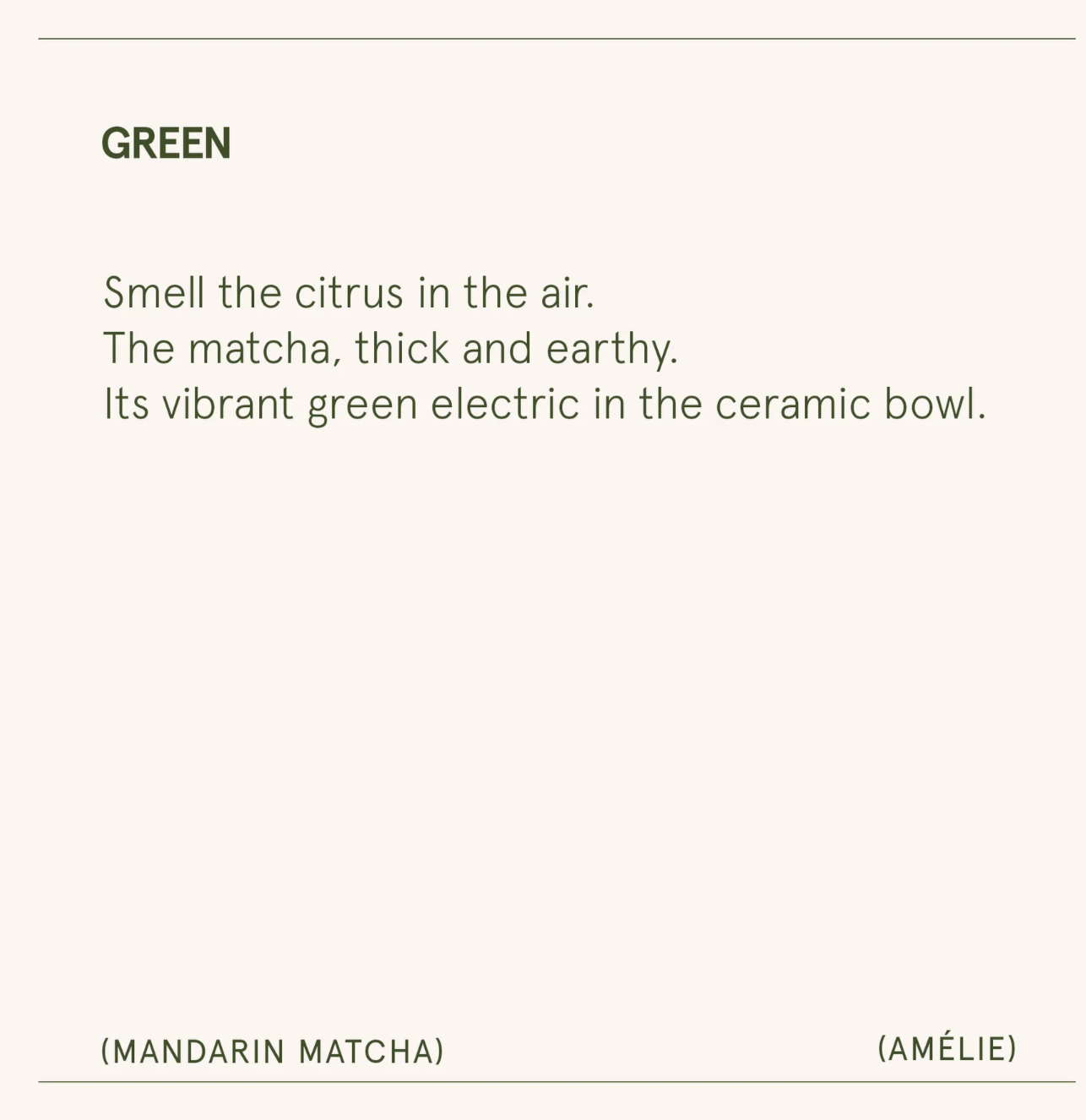 La Jolie Muse - Amélie – Mandarin Matcha Candle 7oz