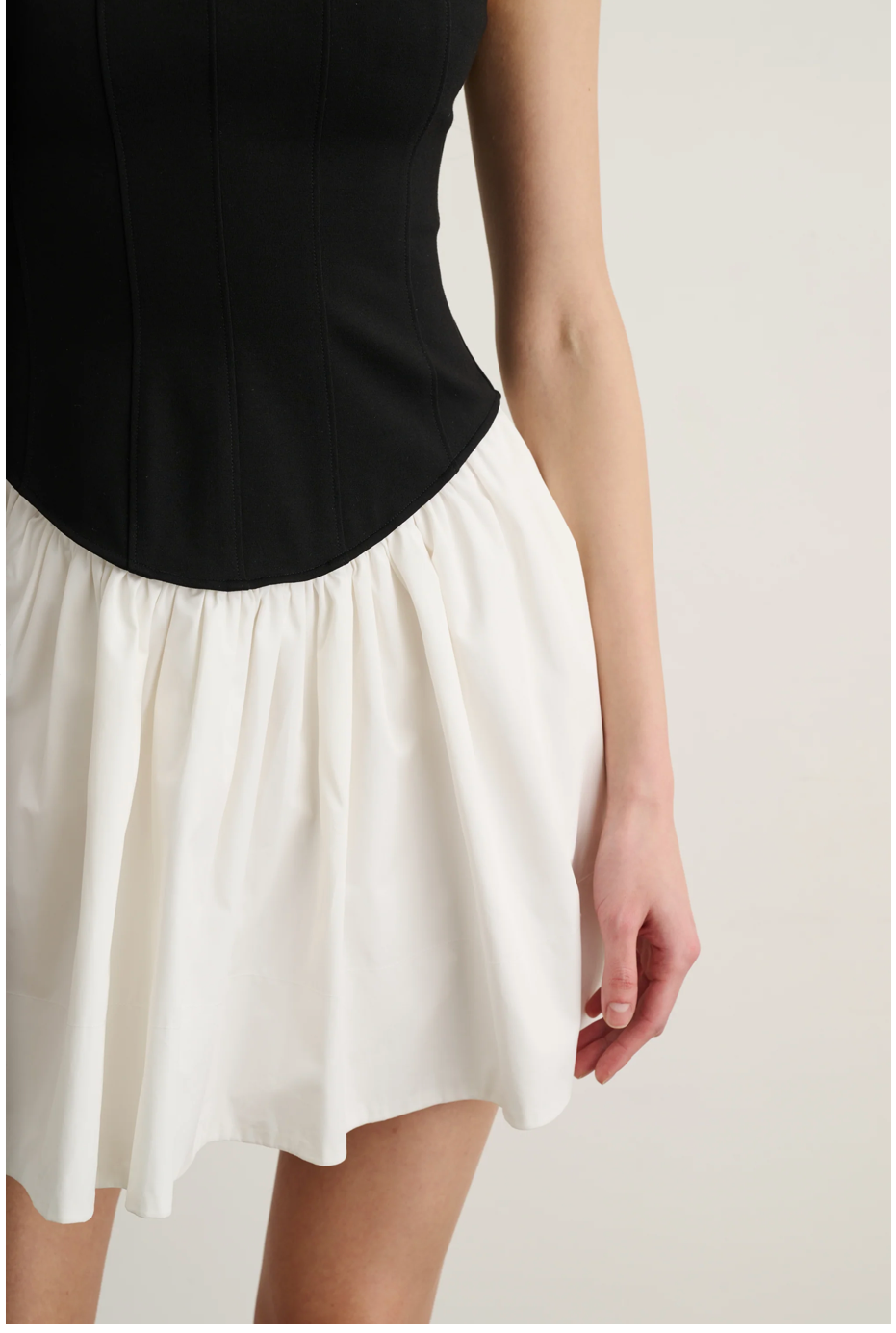 Felicie Drop Waist Corset Mini Dress-Toccin