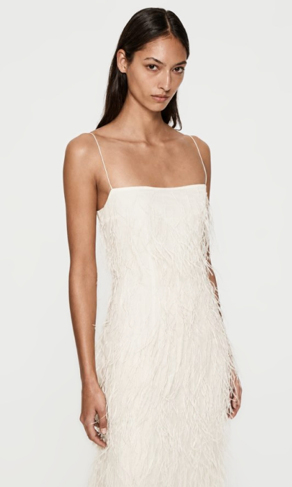 Organza Feather Slip Dress