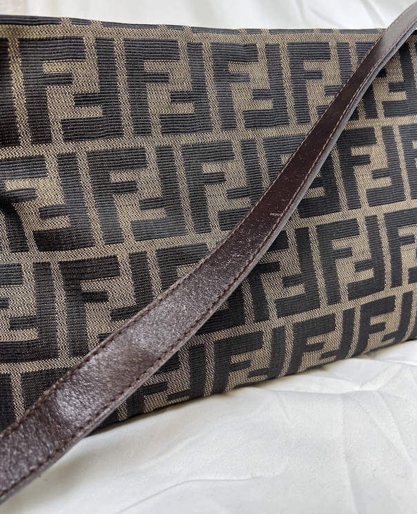 Fendi Zucchino Mama Baguette Shoulder Bag