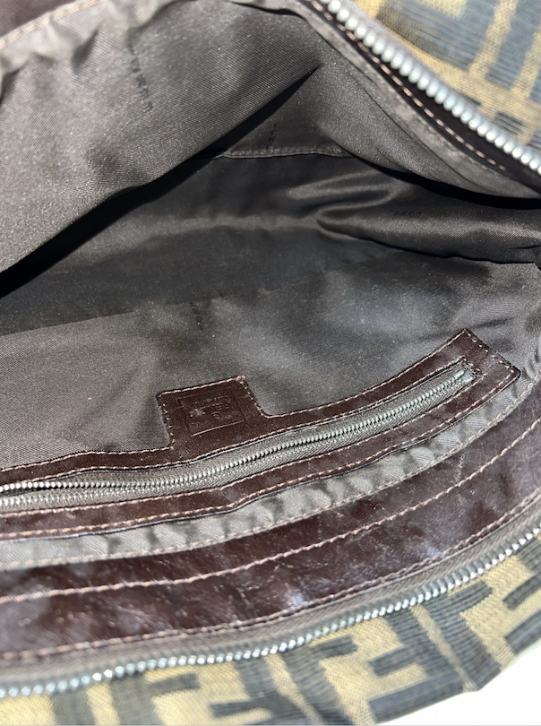 Fendi Zucchino Mama Baguette Shoulder Bag