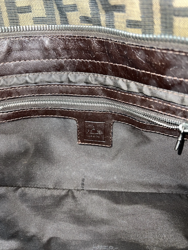 Fendi Zucchino Mama Baguette Shoulder Bag
