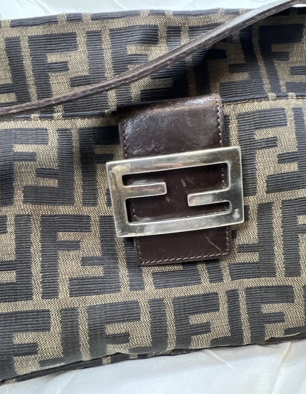 Fendi Zucchino Mama Baguette Shoulder Bag