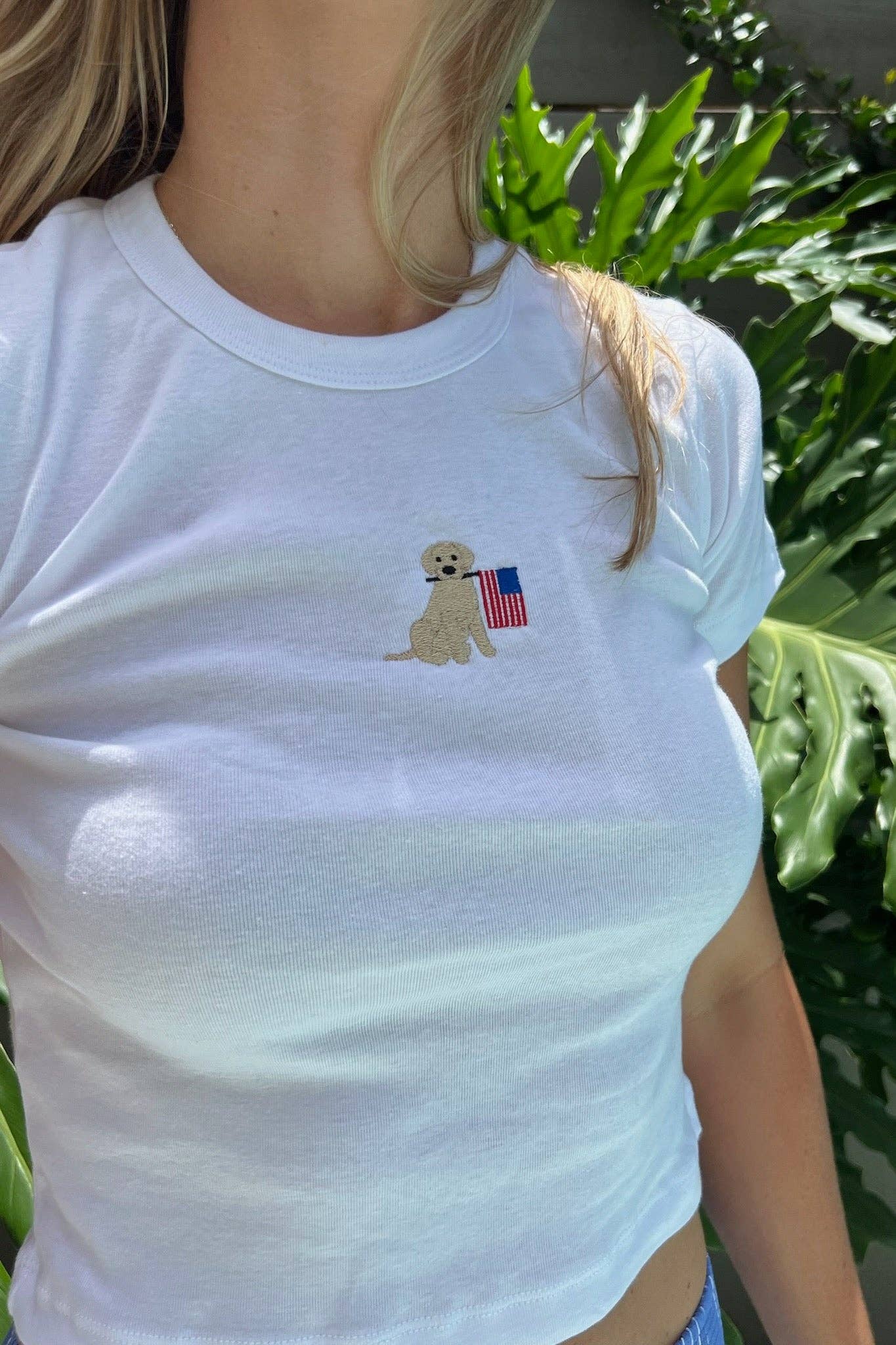 Shake Your Bon Bon - It's the Little Things Ribbed Baby Tee ~ American Flag Dog