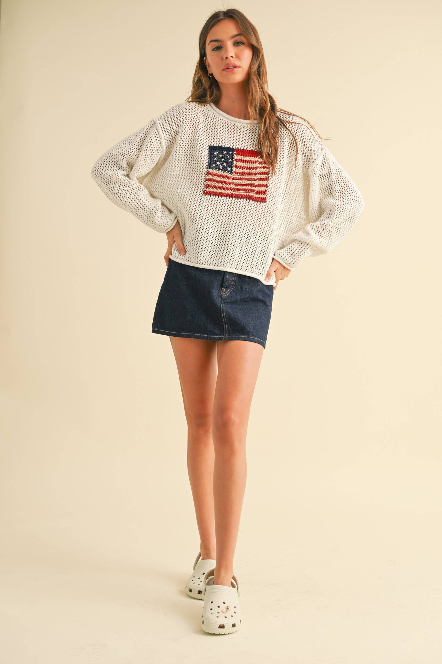 FLAG KNITTED SWEATER TOP