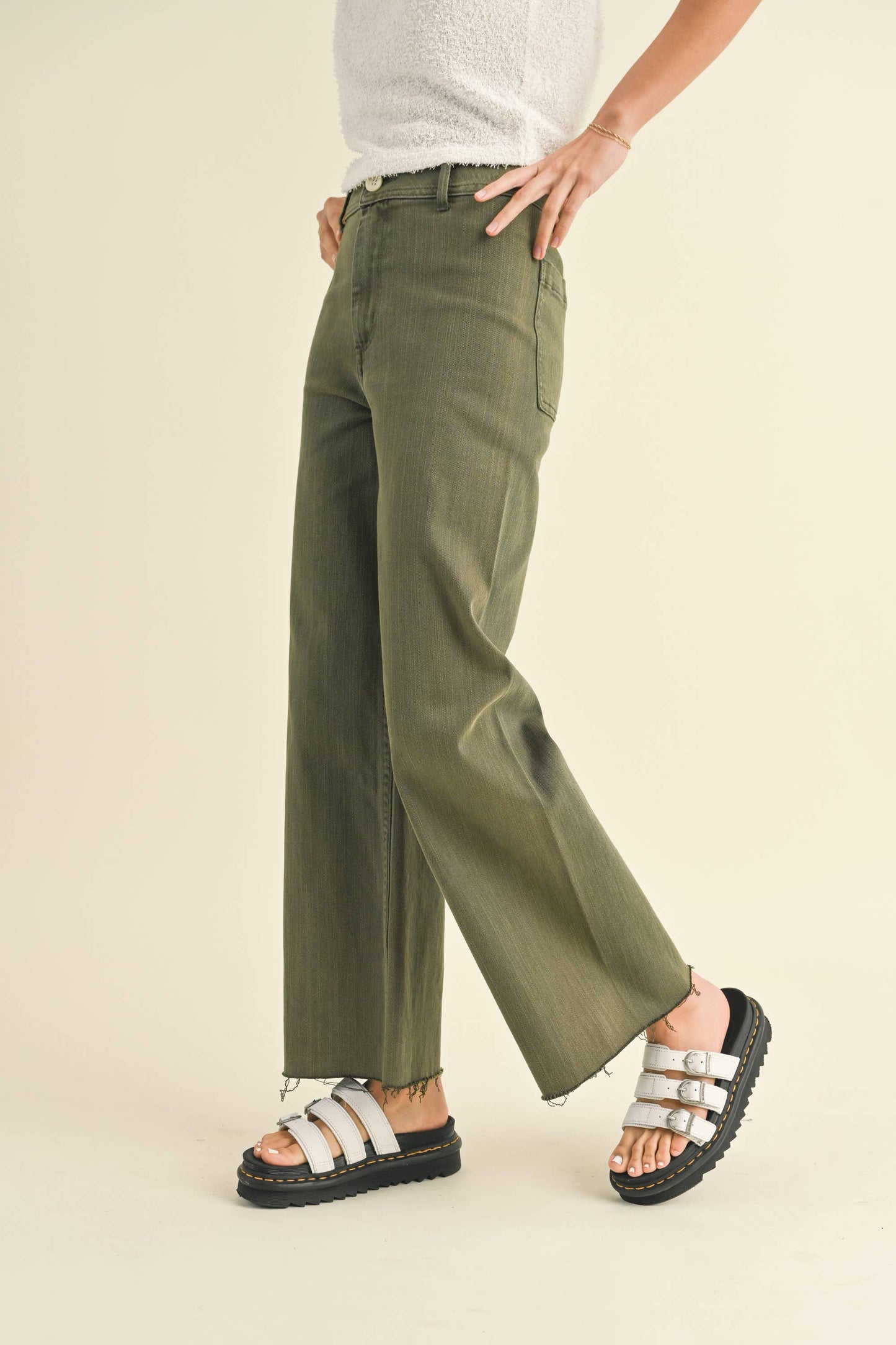 Straight Wide Leg Denim Pants - Miou Muse
