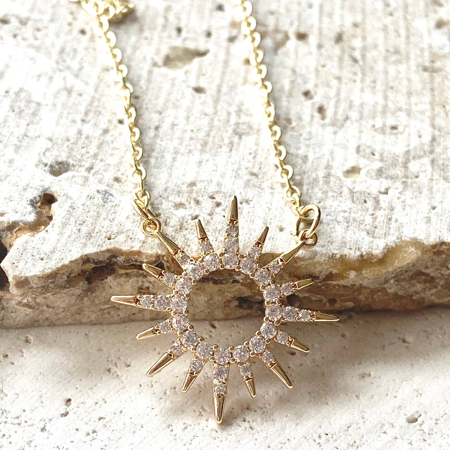 VB&CO Designs Handmade Jewelry - Sun celestial necklace minimalist boutique salon jewelry