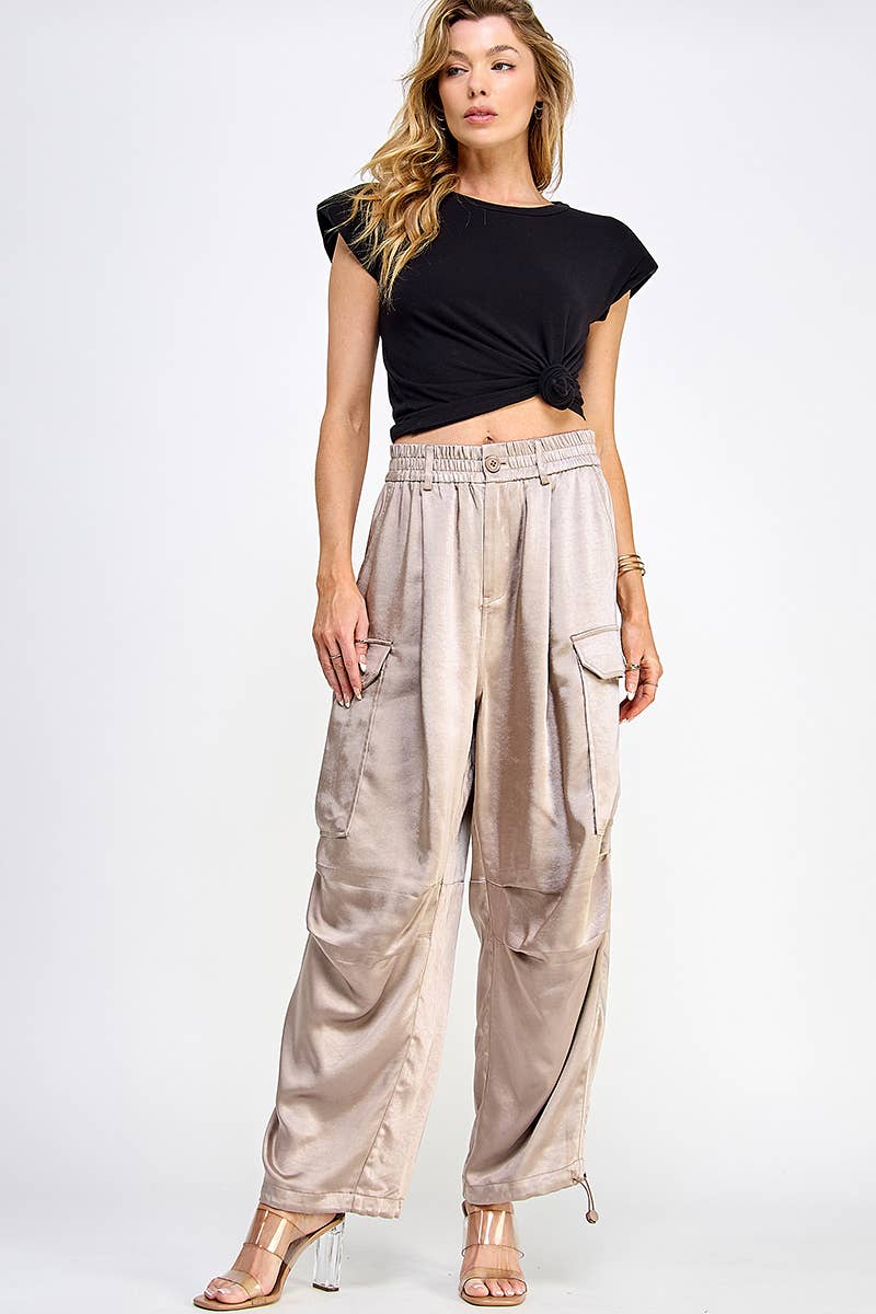 Flowcore Gloss Satin Cargo Pants