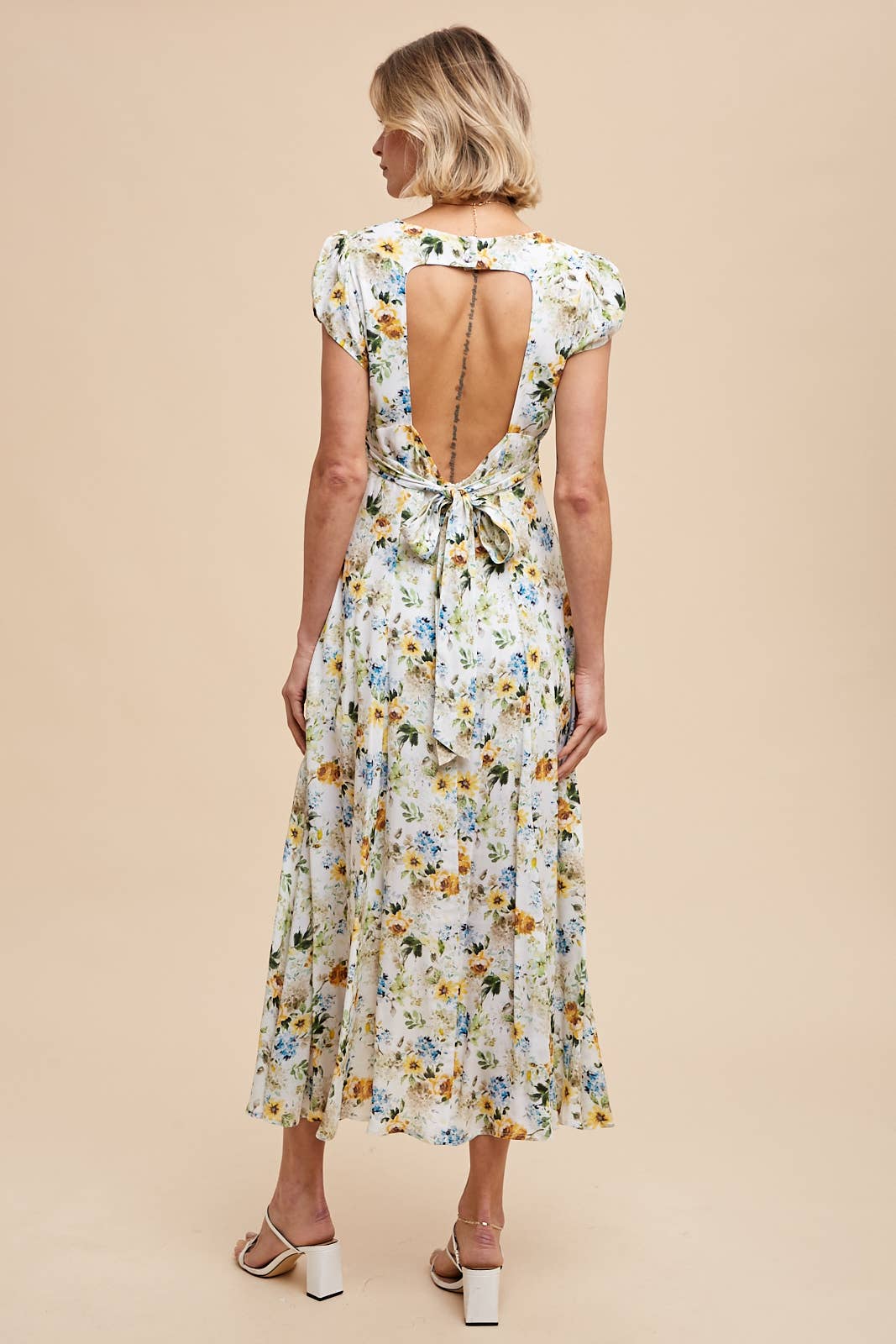 In Loom - VISCOSE FLORAL PRINT OPEN BACK DRESS