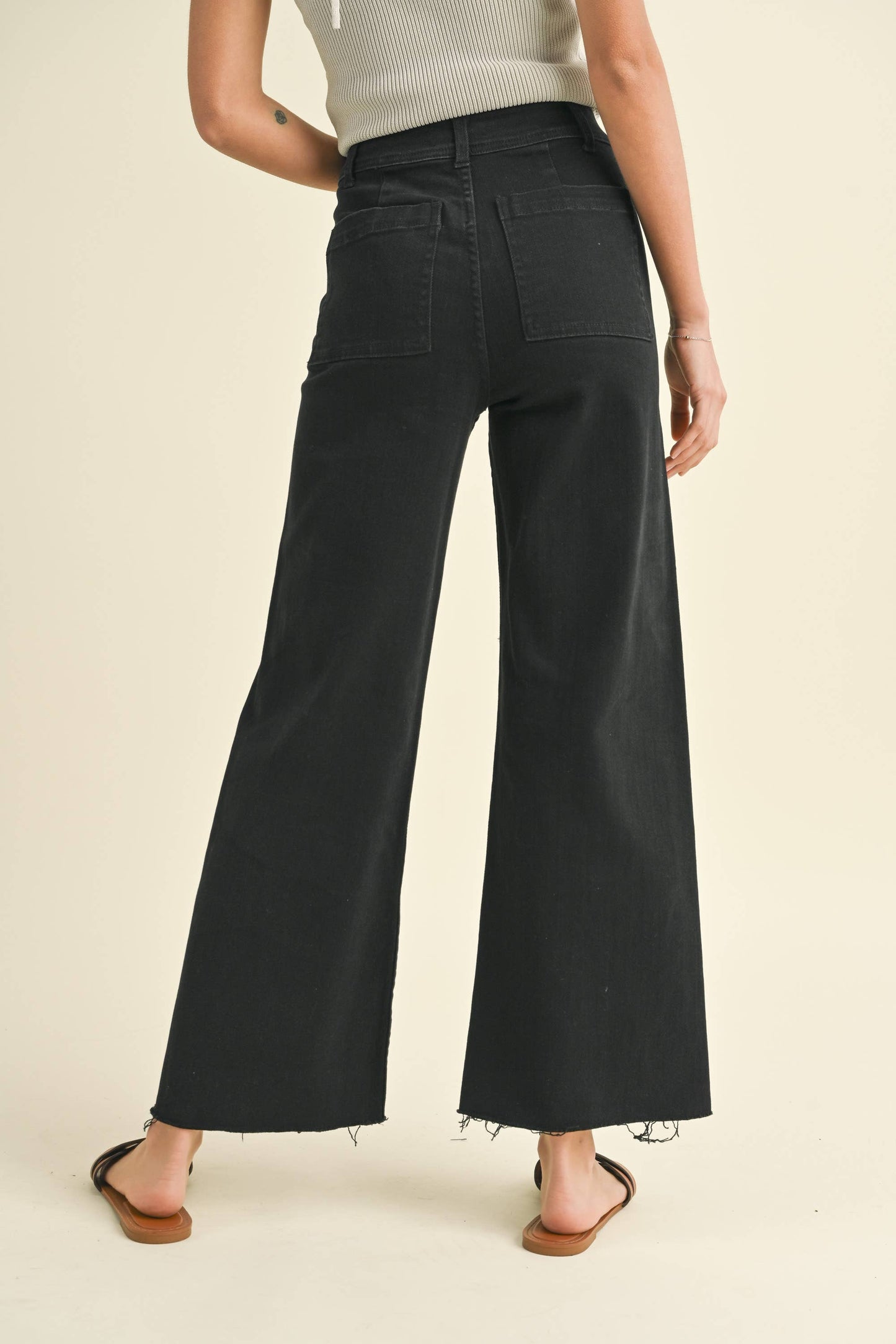 Straight Wide Leg Denim Pants - Miou Muse