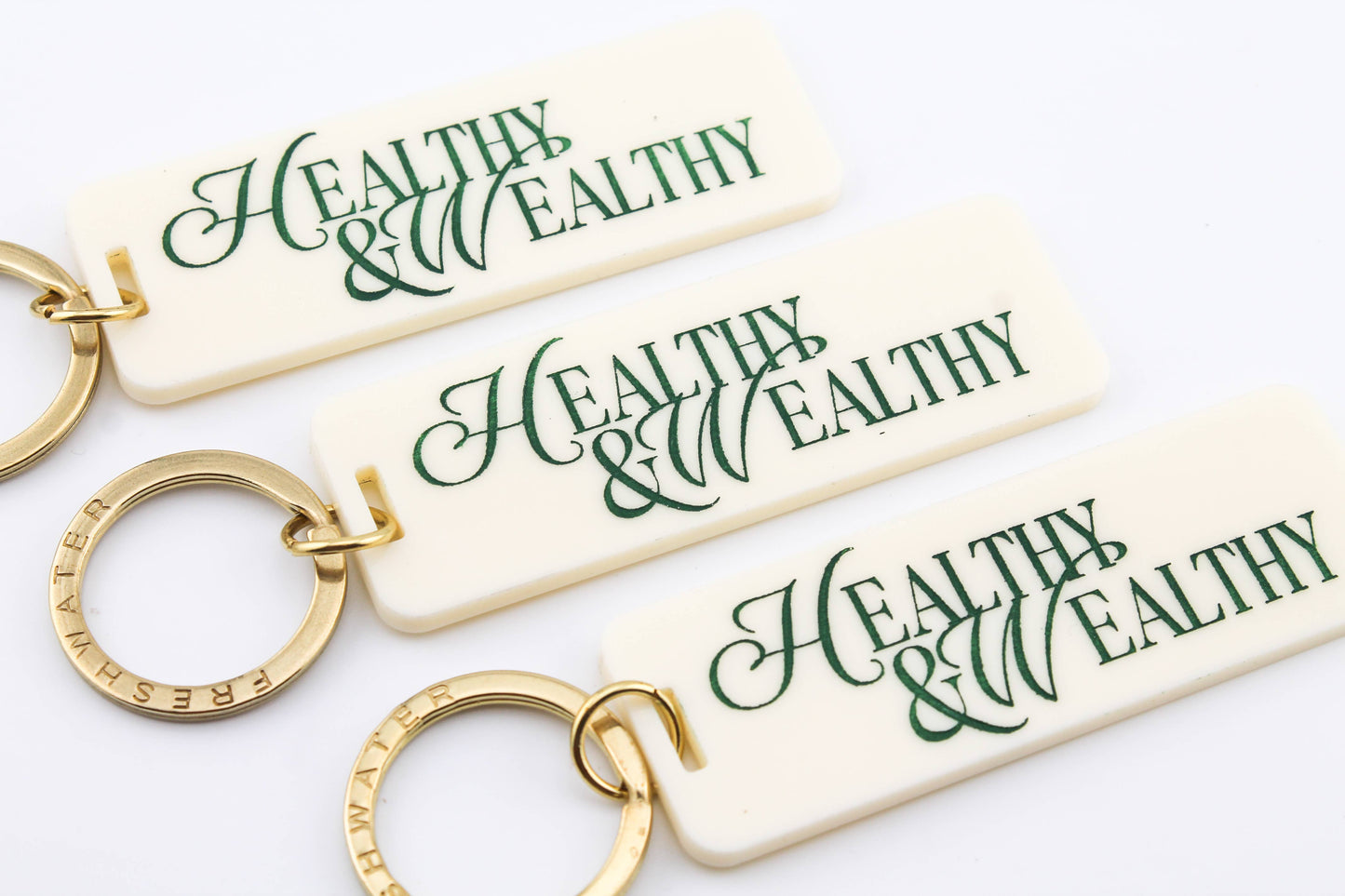Freshwater Curated Goods - Healthy & Wealthy Keychain