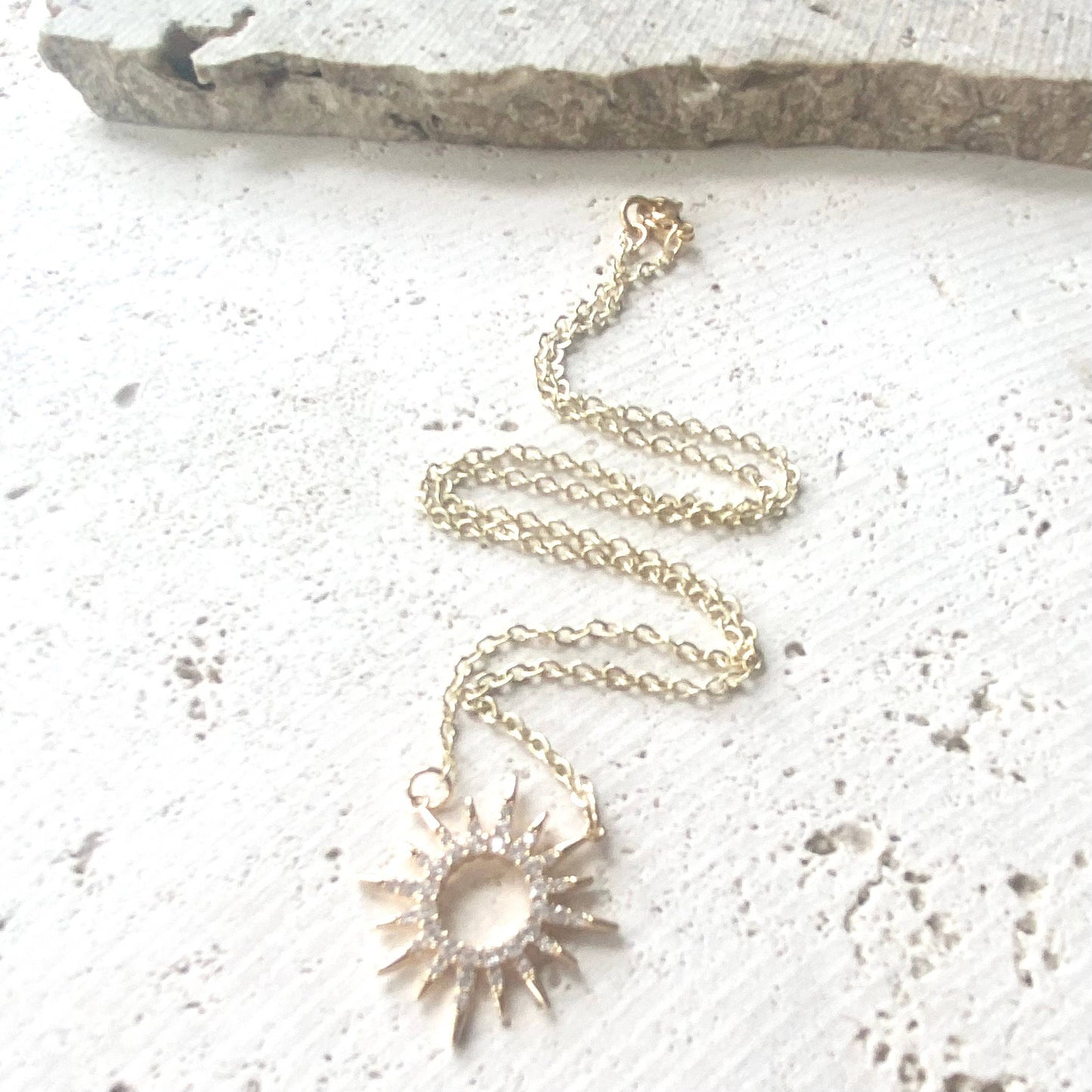VB&CO Designs Handmade Jewelry - Sun celestial necklace minimalist boutique salon jewelry