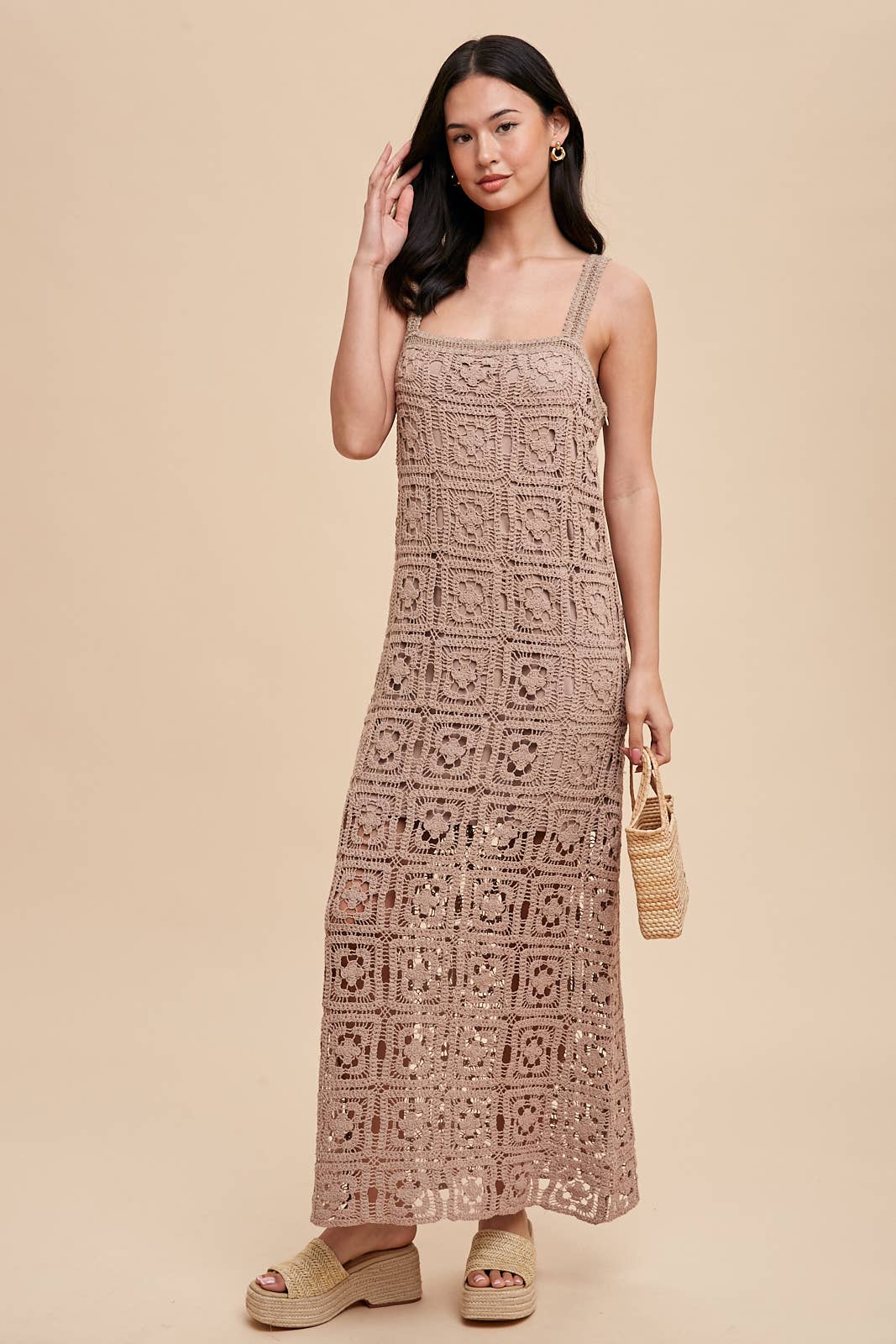 COTTON CROCHET MAXI TANK DRESS