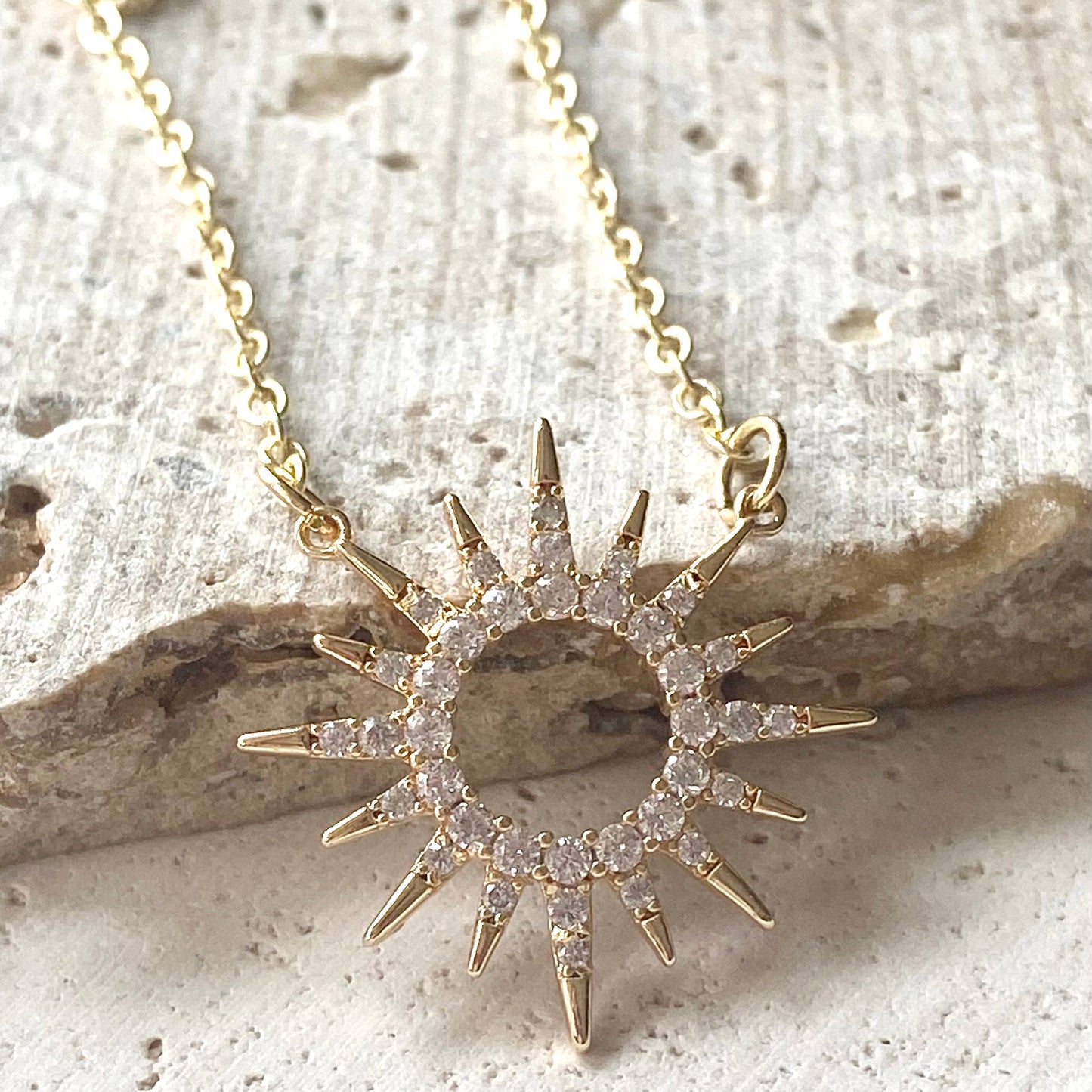 VB&CO Designs Handmade Jewelry - Sun celestial necklace minimalist boutique salon jewelry