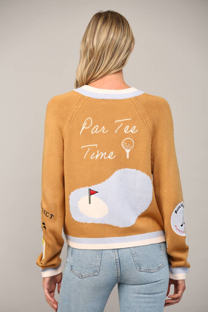 FATE - GOLF EMBROIDERED PATCH CARDIGAN LW2119