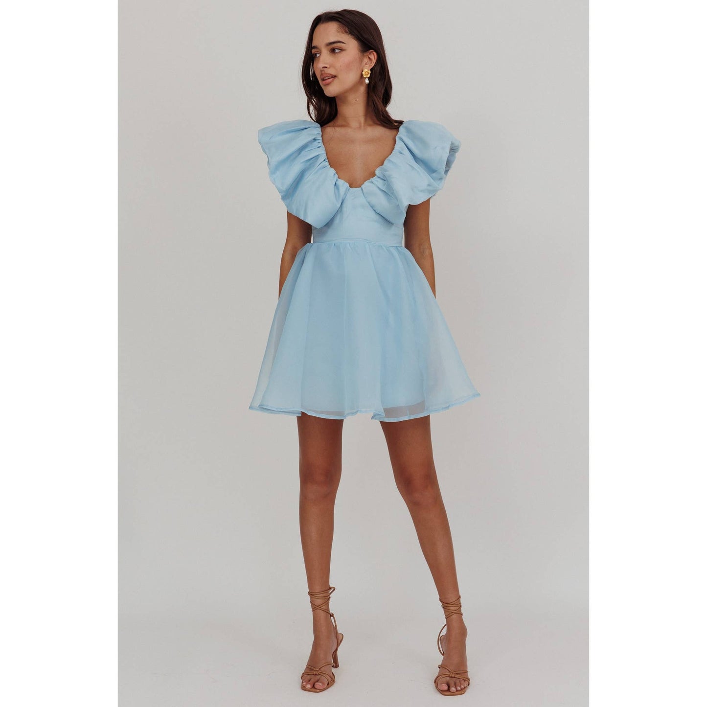 Saints & Secrets - ORGANZA RUFFLE SLEEVE MINI DRESS