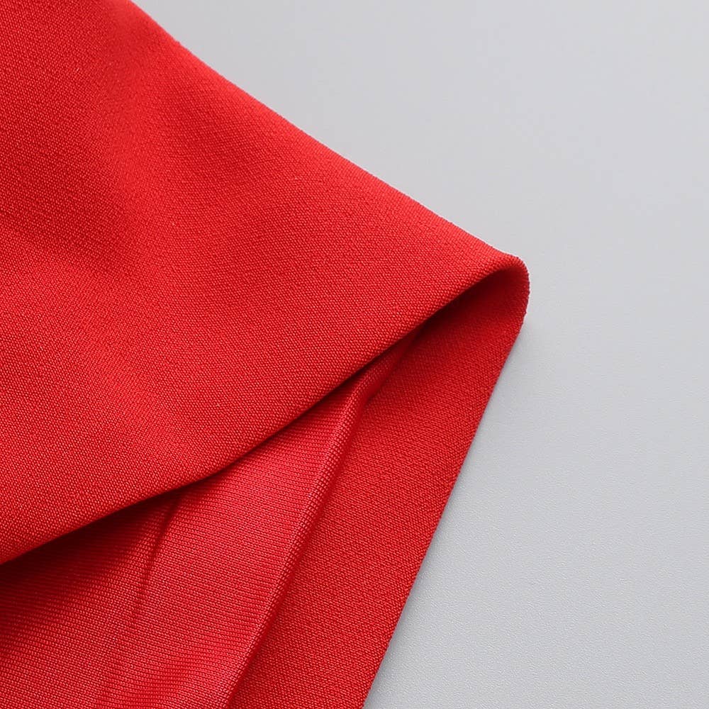 Red 3D Flower Tube Dress - Bold Elegance