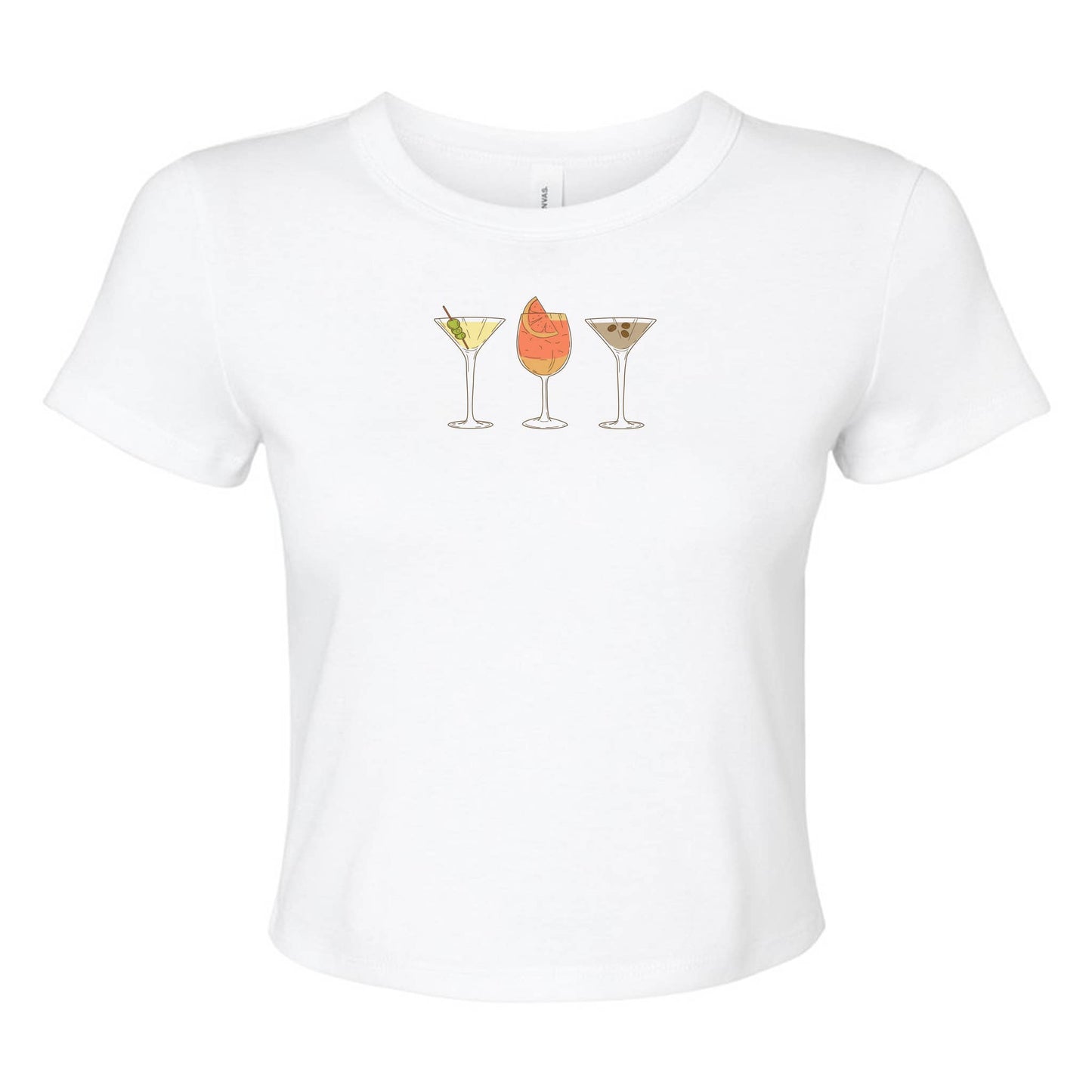Favorite Cocktails Micro Rib Baby Tee - Femfetti