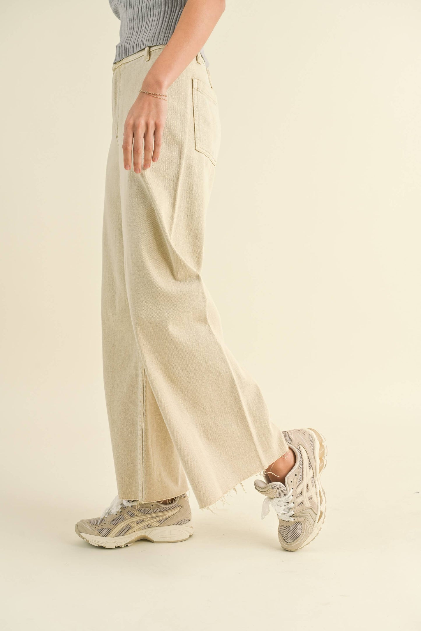 Straight Wide Leg Denim Pants - Miou Muse