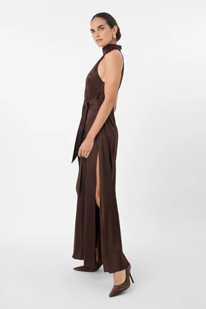 JOCELYN MAXI SILKY SATIN DRESS