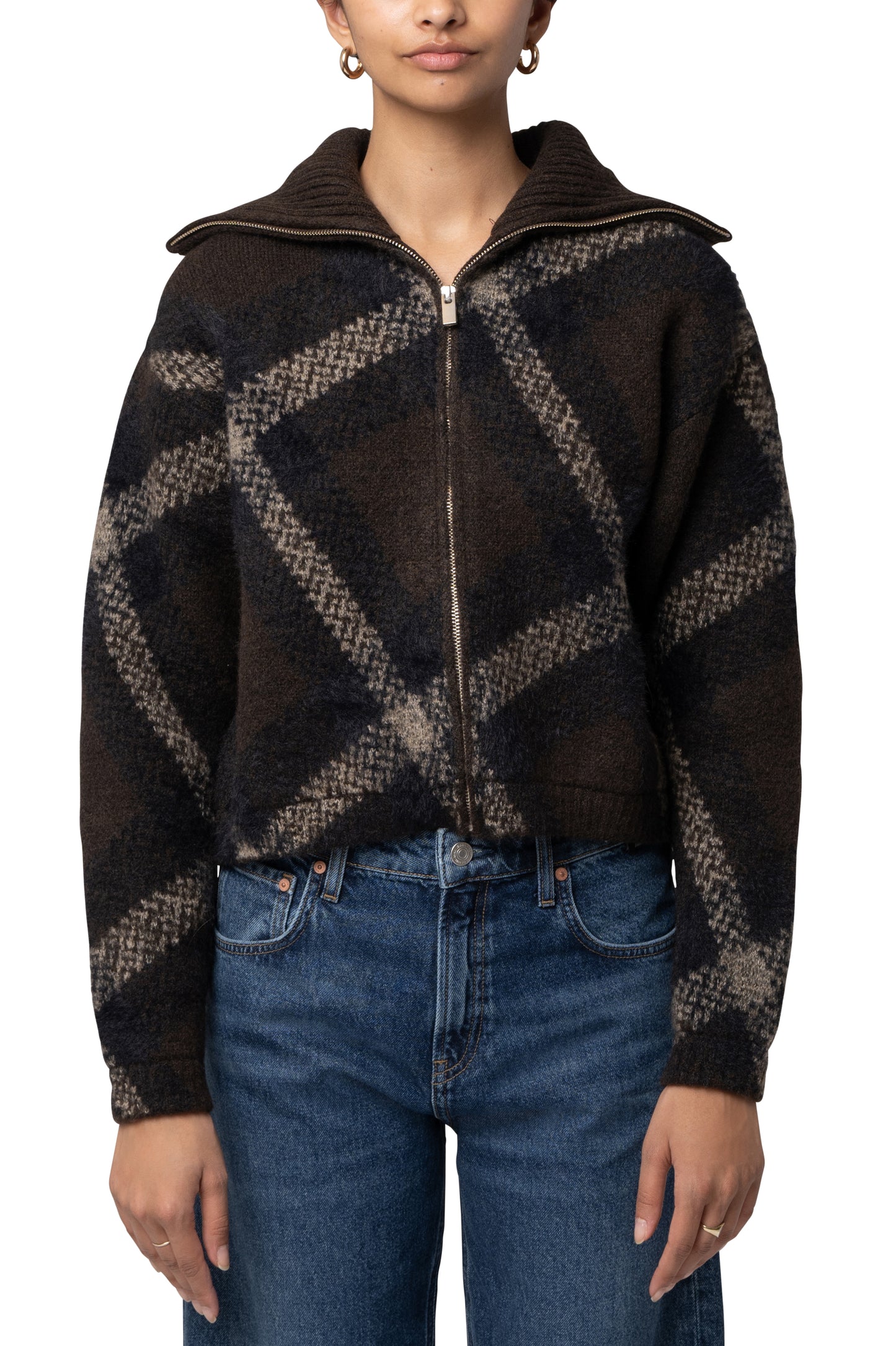 Zipper Cardigan Chocolate Martini