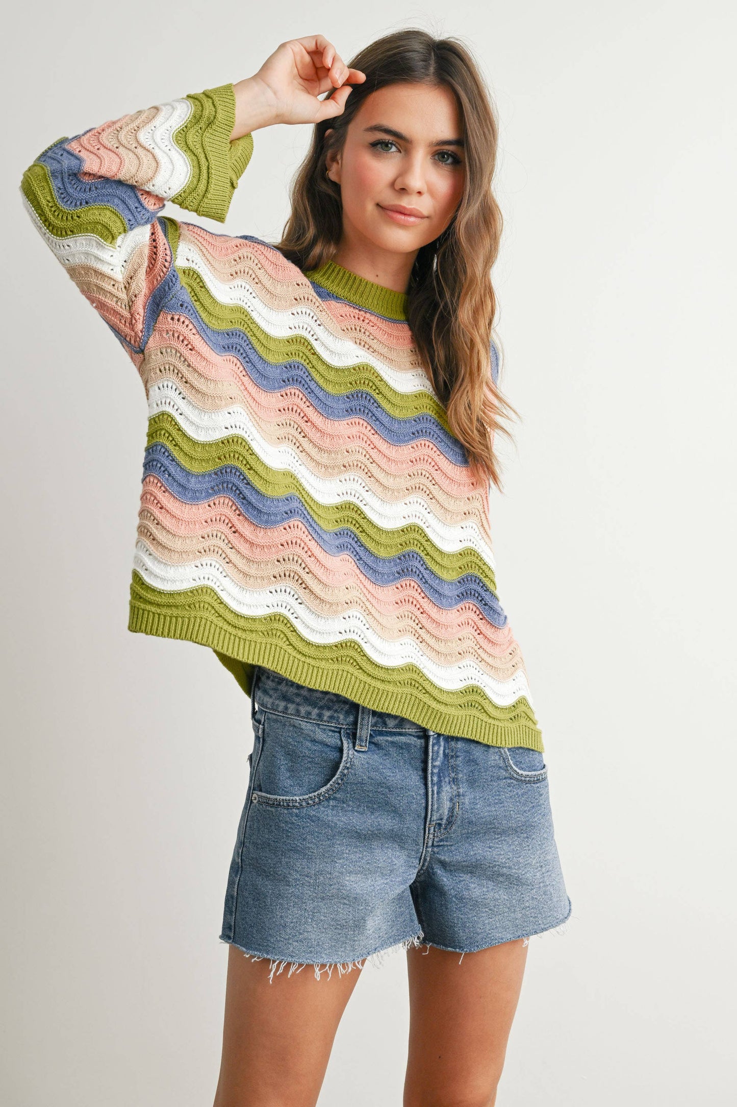 BUTTERMELON - Color Block Sweater  - BMW7639