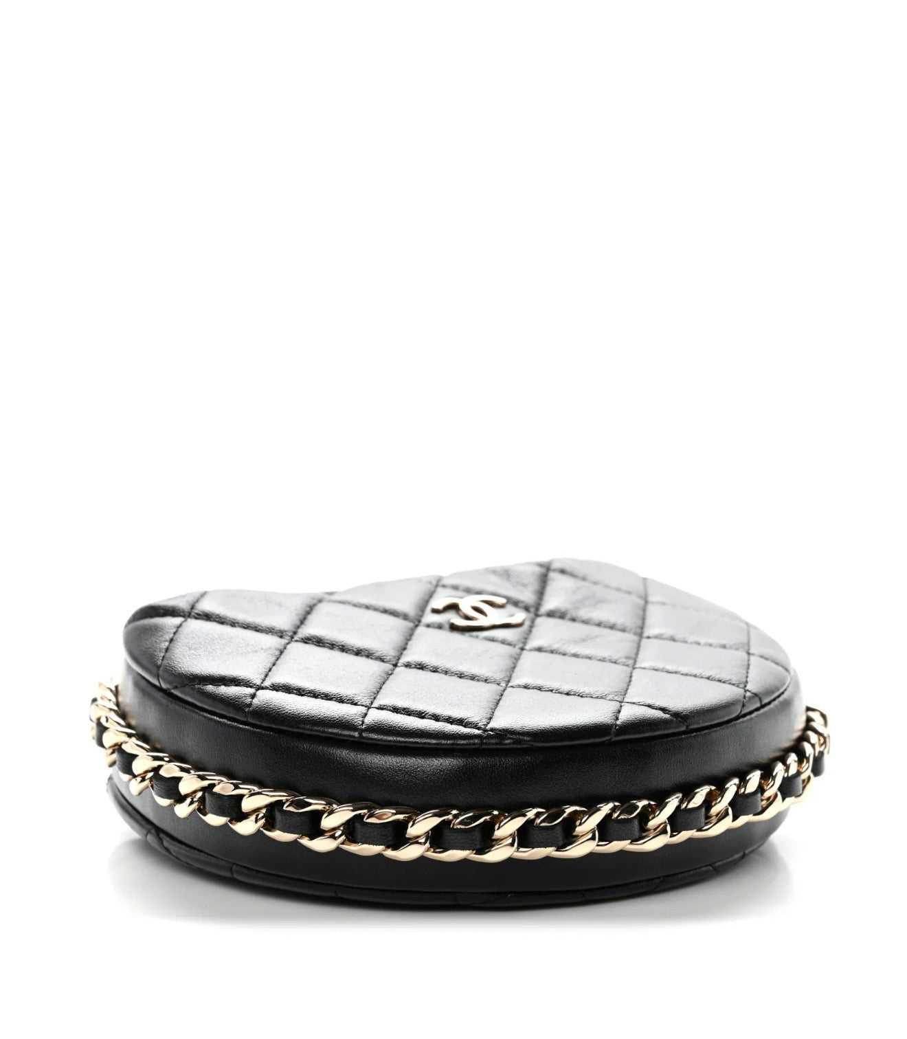 Lambskin Quilted Chain Around Pouch
Black