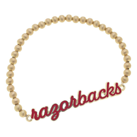 Canvas Style - Arkansas Razorbacks Enamel Script Stretch Bracelet