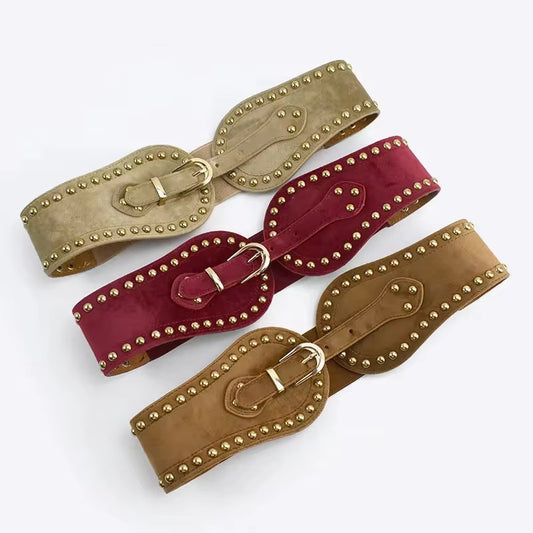 Sculpted Suede Statement Waist Belt